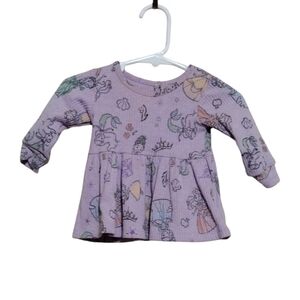 Disney Baby Purple Girls Long Sleeve Top Size 0-3 Months!